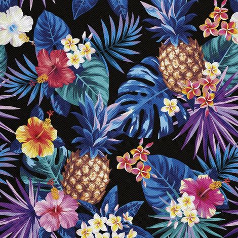 Tissu décoratif d'extérieur Oxford - Motif ananas et palmier I DX137 (1/5)
