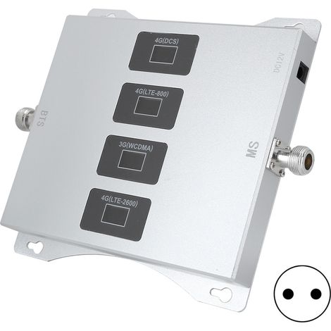 4-Band-Mobilfunkverstärker für Zuhause und Büro, LTE 800/1800/2100/2600 MHz, EU-Stecker 100–240 V