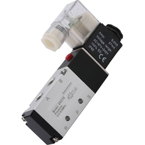 Pneumatisches 5/2-Wege-Magnetventil aus verschleißfester Aluminiumlegierung, Ersatz für 4V210-08, DC12V, 2-Wege-Verteiler (1/5)