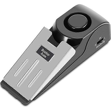 Alarme de sécurité pour des nuits paisibles, butoir de porte antidérapant avec sirène sans fil de 120 dB, sensibilité réglable pour la sécurité à domicile et à l'hôtel. (1/5)