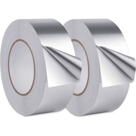 Ruban Adhésif Aluminium,Aluminium Bande d'étanchéité, scotch aluminium etanche, Pour cuisine, salle de bain, électricien, surface métallique, 20mX30mm (2 rouleaux, argent) (1/5)