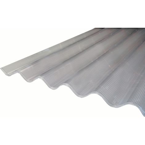 Placa de policarbonato ondulado alveolar 6mm GO (onda grande 177/51 mm) - Transparente, 92cm x 3.05m (1/5)
