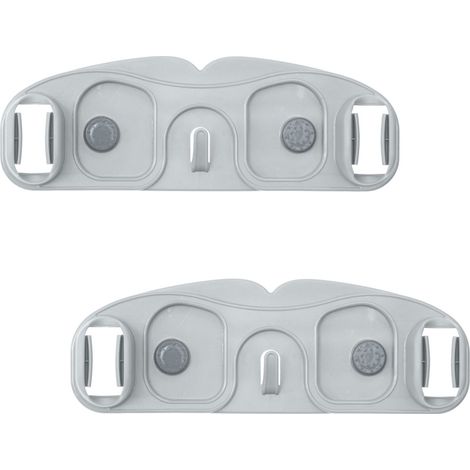 Set di 2 Portascope da Parete con 2 Supporti a Clip e 1 Gancio per Ripostiglio Garage e Lavanderia Fissaggio con Adesivo Extra Forte o a Vite cm 30x10x4.5 cm grigio Organizza lo Spazio con Stile