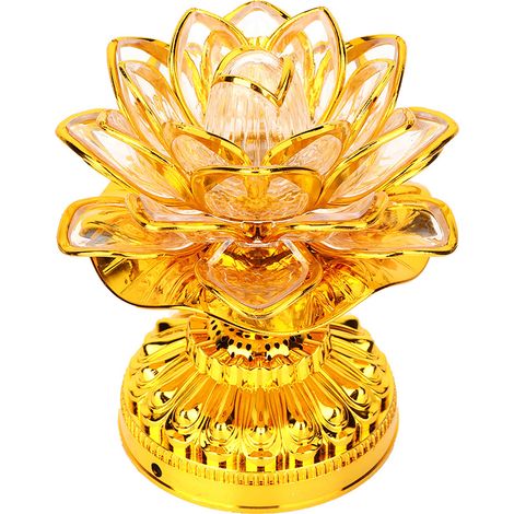 Lampe Lotus Colorée, Symbole de Foi Bouddhiste (Sans Pile, Prise US 110-240 V) (1/5)