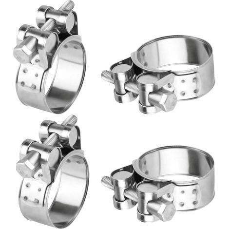 4 Pcs Collier de Serrage Tuyau Réglable 40-43 mm, Collier de Serrage Inox, Colliers de Serrage à Vis Metallique, Boulons Collier Durite pour Tuyau à Essence Diesel Piscine (1/5)