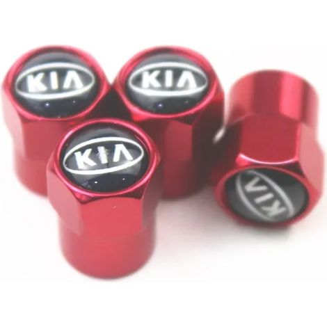 (Pour rouge) Nouveaux 4 bouchons de valve de pneu pour voiture, compatibles avec Cerato, Sportage R, K2, K3, K5, Rio 3, 4 et Sorento. Accessoires auto (1/5)