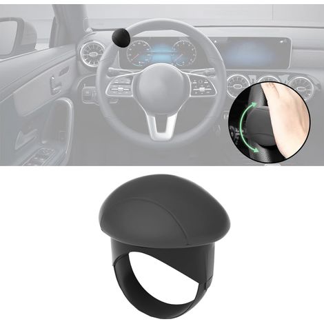 Pomo giratorio universal para volante de coche, pomo giratorio de 360° para volante de coche, compatible con coches, camiones y tractores (negro).