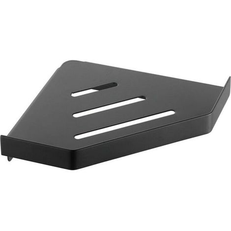 Ensoleille – Tablette de douche en aluminium Space – Installation sans perçage – Résistante à la corrosion et aux rayures – Étagère d'angle noire (1/3)