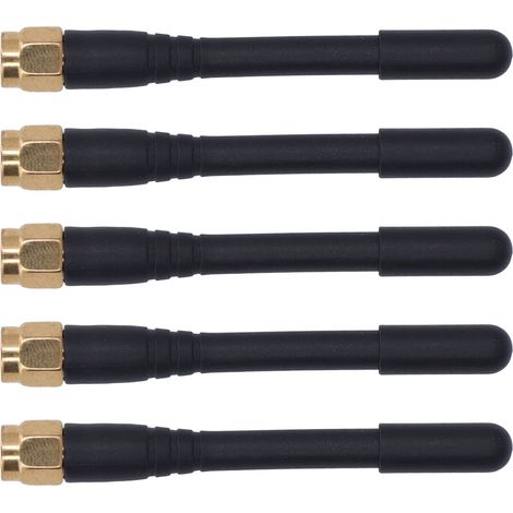 Antenne de signal 5PCS, omnidirectionnelle, étanche, double fréquence, connecteur SMA mâle, gain 3 dBi (1/5)
