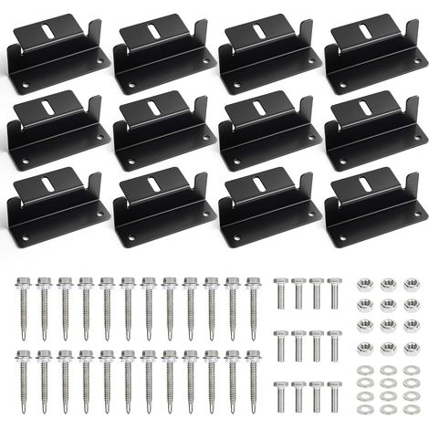 Lot de 12 supports de panneau solaire Z : support de montage de panneau solaire avec écrous et vis Support de panneau solaire Kits de protection contre la corrosion pour installation de bateau (1/5)