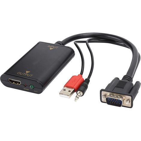 Câble USB avec Adaptateur Audio et Convertisseur VGA vers HDMI Haute Performance (1/5)