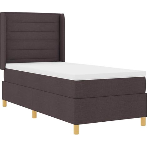 Maison Exclusive - Letto a molle con strisce LED Marrone 90 x 190 cm Tessuto (1/5)