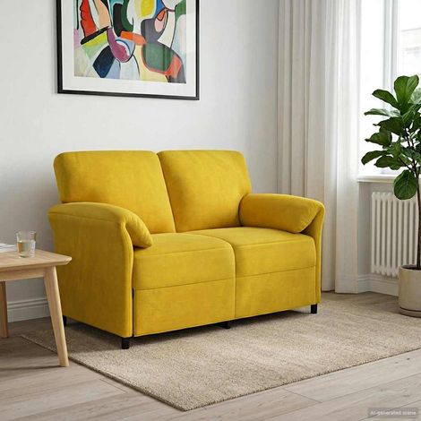 vidaXL Divano a 2 Posti Giallo 138 x 83 x 95 cm Velluto