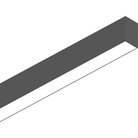 Sistema Lineare Biemissione Fluo Alluminio Nero 2 Luci Led 27+13W 4000K (1/3)