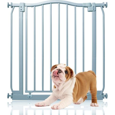 Bettacare Curved Top Dog Gate, 71cm - 80cm, Matt Grey, Pressure Fit Pet Gate for Dog and Puppy, Pet and Dog Barrier