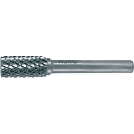 RUKO Fresa rotativa de metal duro ZYA Ø 16 mm longitud de cabeza 25 mm vástago Ø 6 mm sin recubrimiento dentado KVZ 4 - 116014