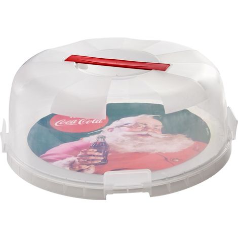Snips, Porta Torta Coca-Cola Vintage, Porta Dolci Natalizio Decoro Coca-Cola Santa Claus Vintage, Porta Dolci con 4 Chiusure di Sicurezza, Diametro 28 cm, Made in Italy (1/3)