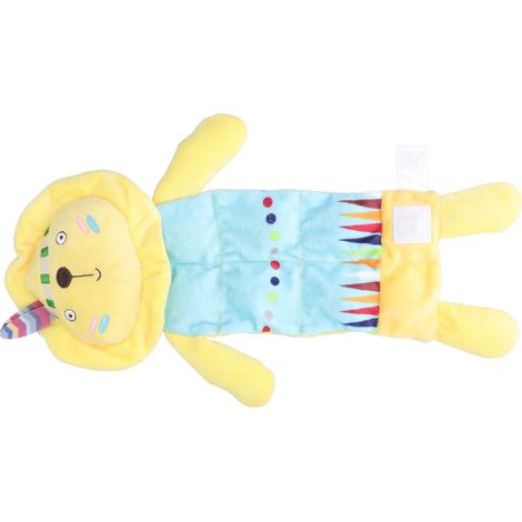 Peluche douce et apaisante, anneau de dentition, jouet réconfortant en peluche, serviette de sommeil pour bébé, jaune (1/5)