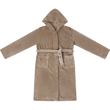 Peignoir avec capuche Camel m Flanelle