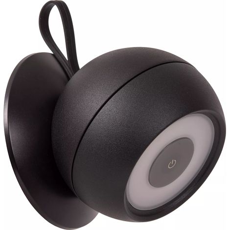 Applique esterna LED 2W 3000K a batteria IP54 nera Lunex Lucide (1/5)