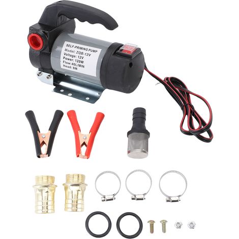 Pompe de transfert de carburant 12V 120W 40LPM, tête de 8m, extracteur d'huile électrique auto-amorçante pour Derv Kerosene (1/5)