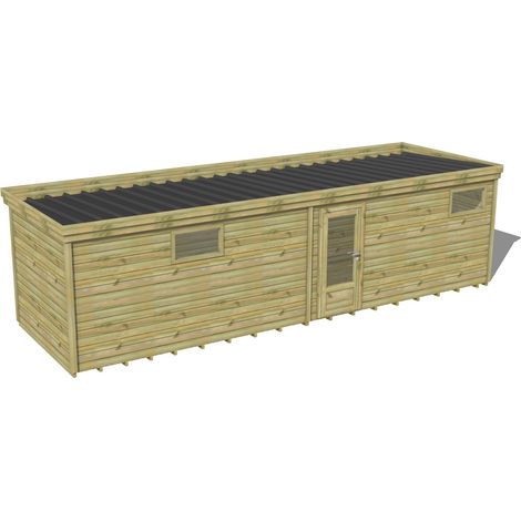 ABRI DE JARDIN bois traité 27mm, 9,1x2,6m, 24m2, Plancher (1/3)