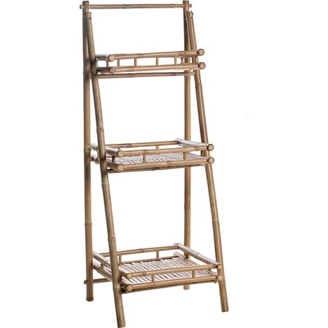 Scaffale da bagno a 3 ripiani pieghevole in bambù naturale Epuyen