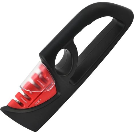 Professioneller Messerschärfer für Küchenmesser, Scheren, Keramiksteine, Wolframkarbid und Diamant – 4-in-1-Handmesserschärfer (1/5)