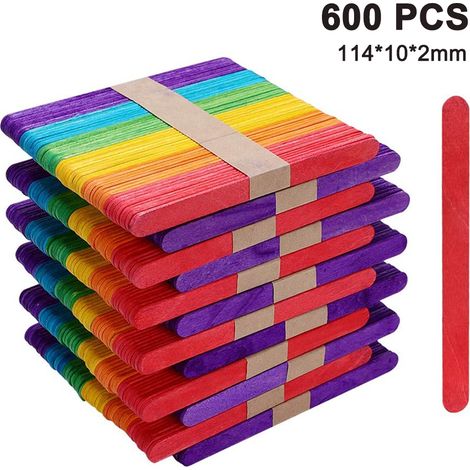 600nets en bois, 114mm longueur, surface lisse, bords arrondis, pour glace maison et loisirs créatifs (1/5)