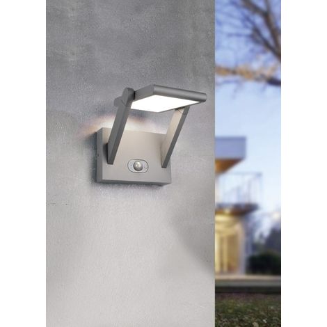Applique murale exterieure led malawi solaire hybride 5w 700lm cct ip65 anthracite avec detecteur de mouvement - trio (1/5)