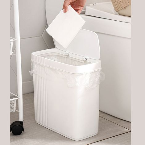 Mülleimer mit Drucköffnung für Küche, Bad, Büro und Wohnzimmer – Kompaktes, elegantes Design, PP-Material (1/5)