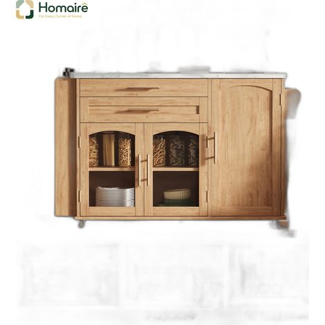 Küchenwagen MDF natur 138 x 70 x 90 cm HOMAIRE (1/5)