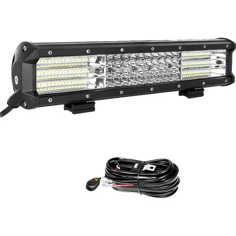 Barra de luz de alto brillo, construcción duradera, 15 pulgadas, 390 W, con cable. (1/2)