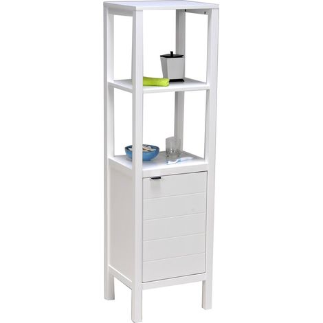 Meuble de rangement TRIBU 1 porte - 3 tablettes / Blanc/ 42x36x148 (1/2)