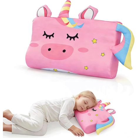 Oreiller Enfant 46x27cm, Coussin Bébé, Oreiller Ergonomique Enfant, Coussin Lecture Enfants, Oreiller Enfants 2 à 8 Ans, Détachable (1/5)