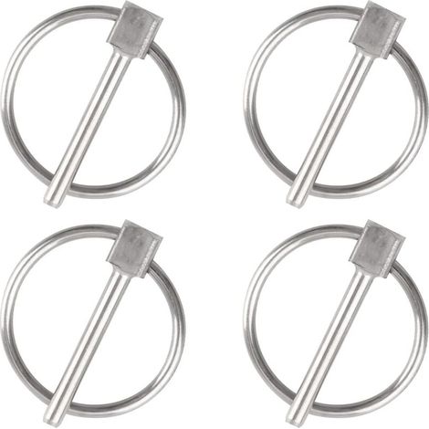 Goupille de sécurité, 4PCS Dia 3mm en acier inoxydable Goupille de sécurité ronde Goupille de verrouillage de remorque Goupille de fixation de Lynch pour piste, ferme, pelouse (1/4)