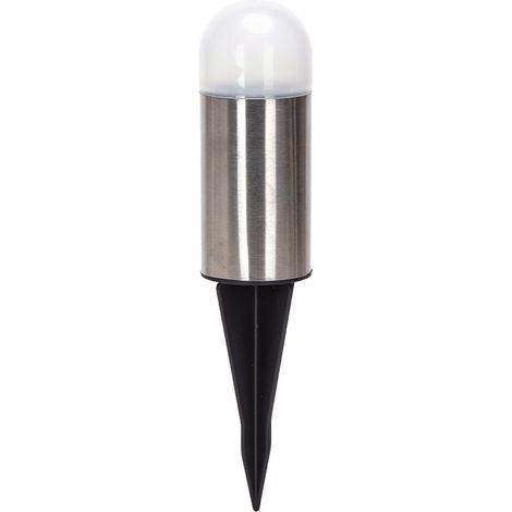 Lampioncino segnapassi Led Bullet 0,006W Argento in acciaio con pannello solare IP44 Bianco freddo 6500K con sensore crepuscolare Aigostar (1/5)