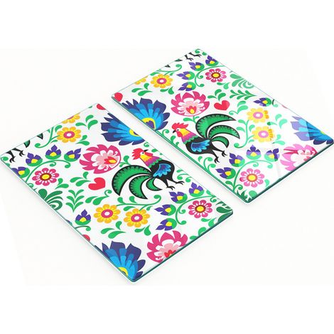 Tablas decorativas de vidrio para cortar y servir, dise帽o 茅tnico, 2 x 30 x 52 cm