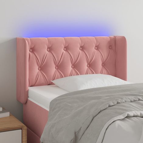 LED Kopfteil Rosa 83x16x78/88 cm Samt