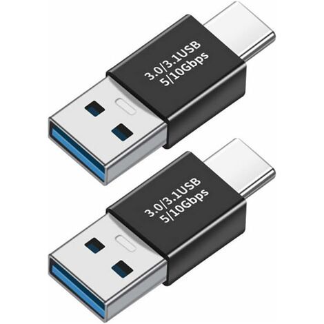 Adaptateur Type-C Mâle vers USB 3.0 Mâle, Convertisseur Adaptateur OTG USB A Mâle vers USB-C Mâle pour PC, Notebook, MacBook Air