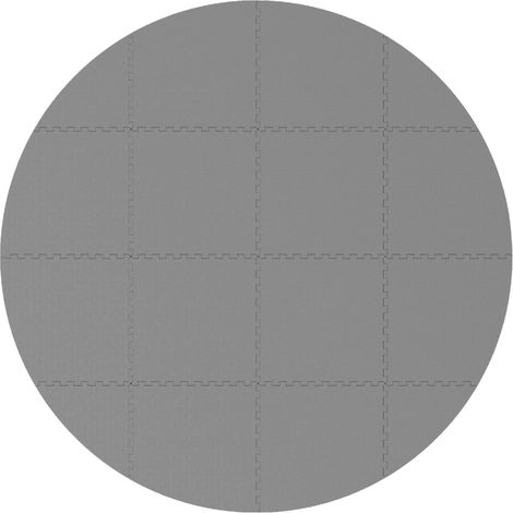 Pool Ground Mat 16 pcs Ø 235 cm Round EVA Foam Grey vidaXL