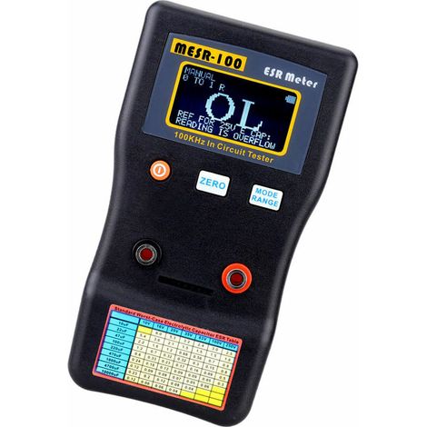 MESR 100 ESR Capacitance Ohm Meter Professional Capacitor Capacitance Circuit Tester Internal Resistance Measurement Black+amp Yellow (1/5)