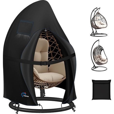 1 Housse De Chaise Suspendue Tissu Oxford 420D Imperméable Avec Fermeture Éclair Pour Jardin Extérieur
