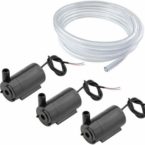 3pcs DC 3V 5V Mini Pompe Submersible Pompe à Moteur DC Micro,DC Mini Pompe à Eau Brushless+ 3M Tuyau Transparent (1/5)