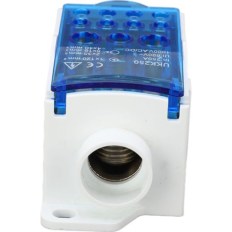Boîte de jonction à bornier pour rail DIN, unipolaire, 690 V, 250 A, bleue (1/5)