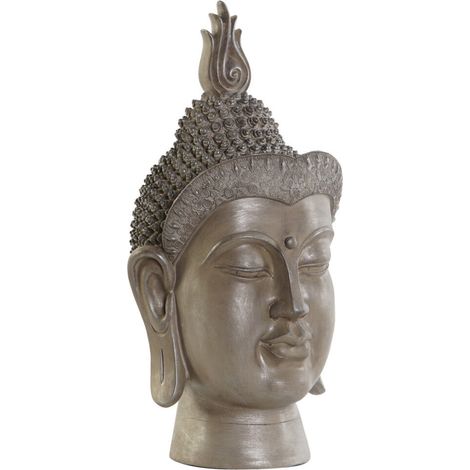 Figura Resina 30X29X58 Buda Cabeza Gris FD205579 (1/4)