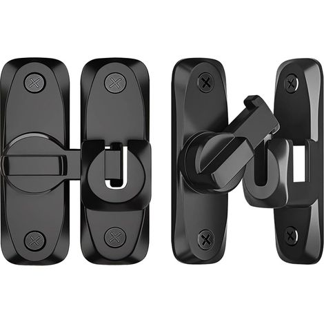 90/180 Degrés Loquet de Porte Rabattable, Verrou Porte Loquet Porte Coulissante Fermeture Porte Coulissante Serrure Porte Coulissante Serrures de Port (1/5)