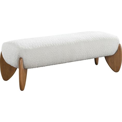 Panca in Tessuto bouclette Bianco e Naturale  - GAMURA (1/5)