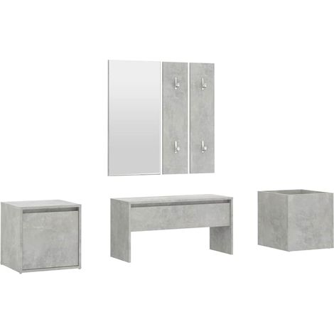 Maison Exclusive - Garderoben-Set Betongrau Holzwerkstoff (1/5)