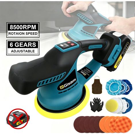 Polisseuse automobile sans fil brushless, vitesse variable 6 niveaux, polissage et cire pour carrosserie, outil électrique de lustrage voiture, sans batterie